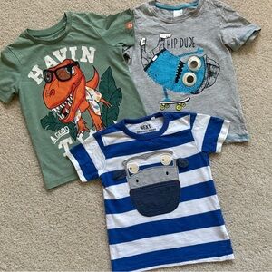 Next Kids Green, Gray, and Blue Graphic Tees Set